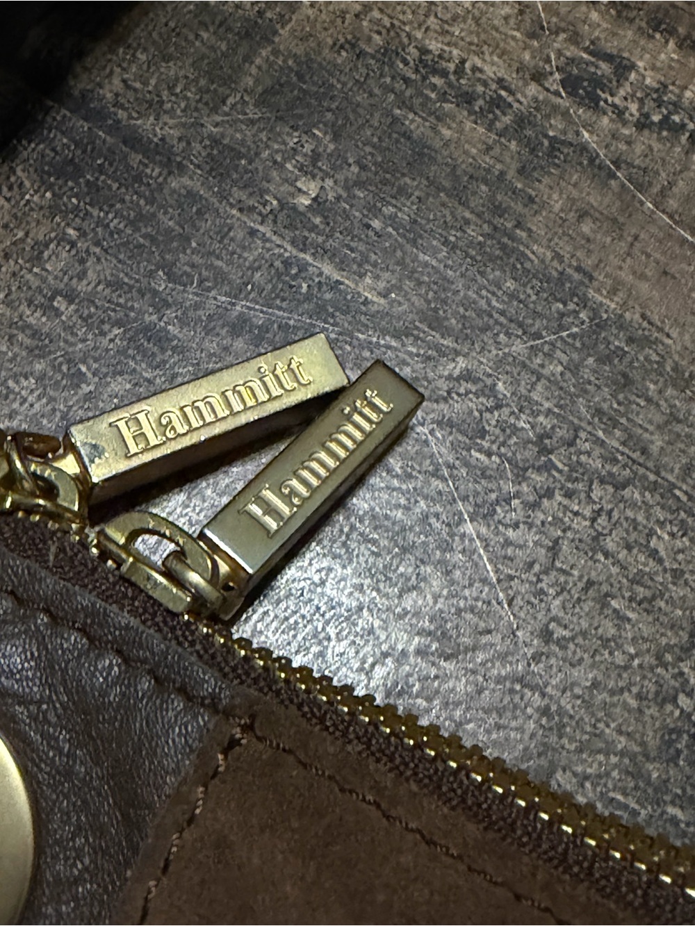 Hammitt Brown Mixed Material Shoulder Bag with Signature Studded Guitar Strap - Picture 10 of 14
